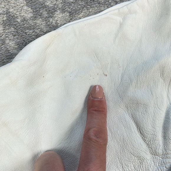 NWT One Teaspoon Super Moto Leather Crewneck Sweatshirt Ivory White Sz XS - Picture 9 of 16